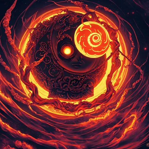 Prompt: Phobos- a deity god or entity associated with fear and panic of dread and terror, horror vibes, dark,  detailed, inspired by eiichiro oda, oda, inspired by one piece anime, 4k
