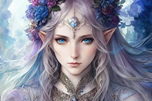 Prompt: ((art by Agnes Cecile)), upper body, fantasy theme, (young female elf mage), (((clear skin))), Heterochromia iridum, (((beautiful intricate detailed face and eyes))), (muted colors), heavy outlines, Surreal, intricate wizard clothes, precise detail, UHD, 8K, ultra realistic