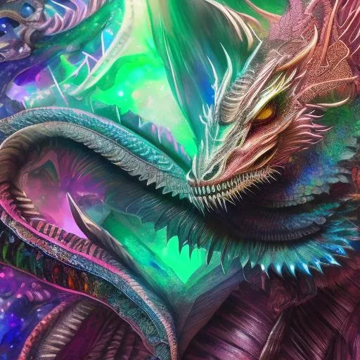 Prompt: Watercolor portrait of a roaring neon skeleton dragon with iridescent black markings, perfect composition, hyperrealistic, super detailed, 8k, high quality, trending art, trending on artstation, sharp focus, studio photo, intricate details, highly detailed