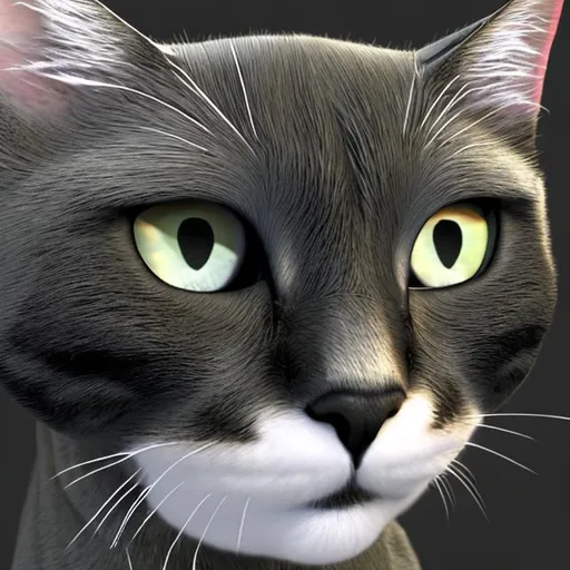 Prompt: cat 3D black
