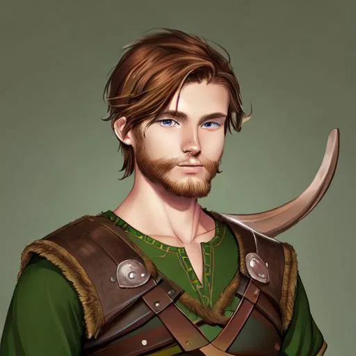 digital art, viking man, 20 years old, brown hair, s... | OpenArt