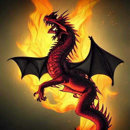 Prompt: Dragon breathing fire