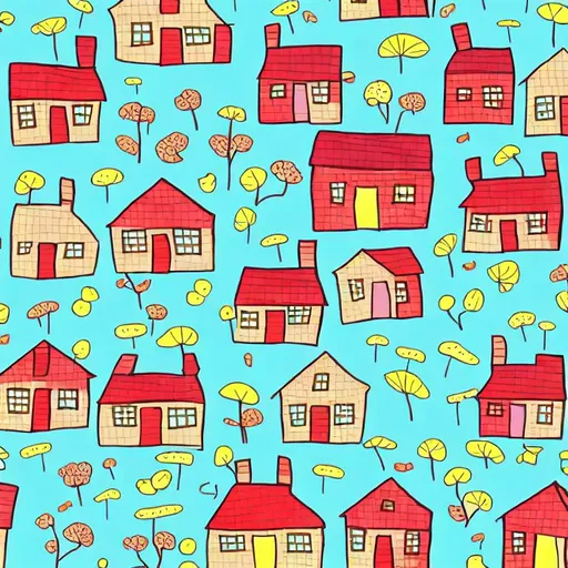 Prompt: repeating house pattern