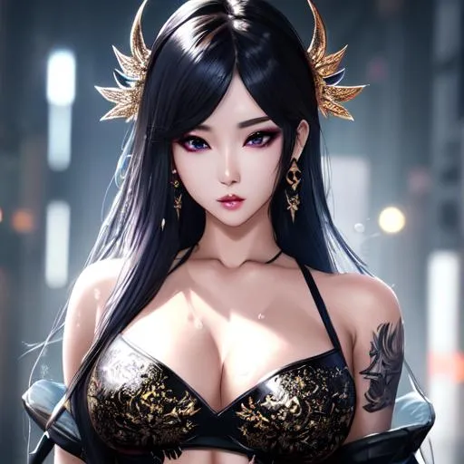 Prompt: character creation, splash art, ink painting, beautiful kpop idol, perfect beautiful cute face, perfect proportions, perfect body, intricate hyperdetailed hair, light makeup, sparkling, highly detailed, intricate hyperdetailed shining pupils, full body, lean, sweat, anxious, by Paul “RiotZeronis” Kwon, 

HDR, UHD, high res, 64k, cinematic lighting, special effects, hd octane render, professional photograph, studio lighting, trending on artstation, bokeh