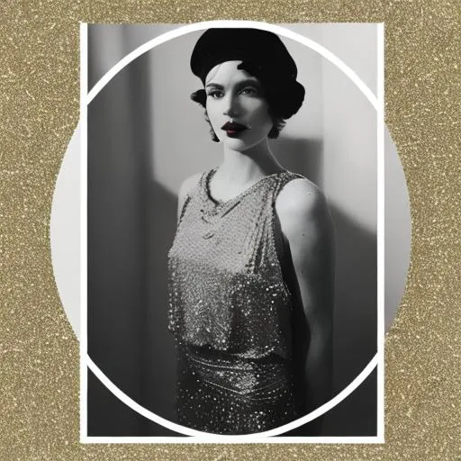 Prompt: Step into the glamorous world of the 1920s with an Art Deco-inspired fashion shoot. Set against a backdrop of geometric patterns and metallic hues, capture the sleek and sophisticated style of the era with sleek silhouettes, bold accessories, and intricate beading. Play with textures and materials like satin, velvet, and fur to create a luxurious and timeless look that exudes old Hollywood glamour. Don't forget to incorporate the iconic Art Deco motifs like chevrons, sunbursts, and geometric shapes in your photography composition to truly transport your audience to the roaring twenties.