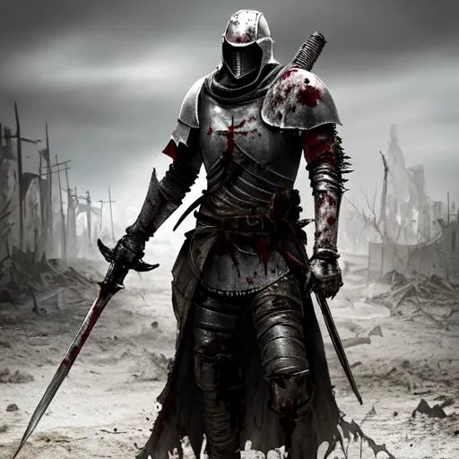 Depict a heroic knight templar clad in armor, wielding a sword, or holding  the iconic templar emblem. also depict a second person as a modern day  scholar holding a book and a