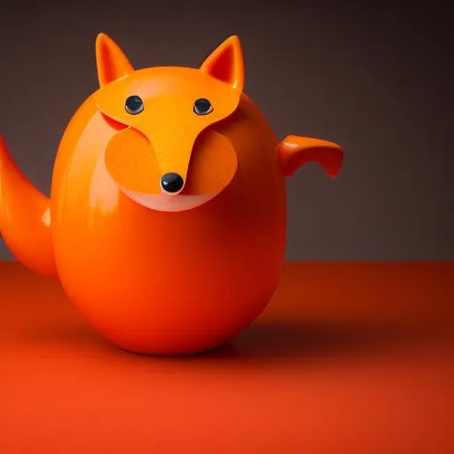 Prompt: a hyper real photo teapot shaped of a orange blended with a fox and orange shaped cups, hybrid creature, surreal, 8k, food photography, octane render