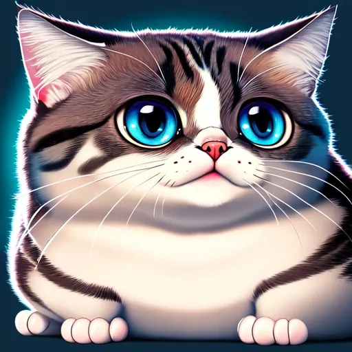 Prompt: chonker cat, beautiful big eyes, shiny colour, digital illustration, high detailed, soft light, high resolution, 64k