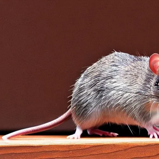 Prompt: rat on table