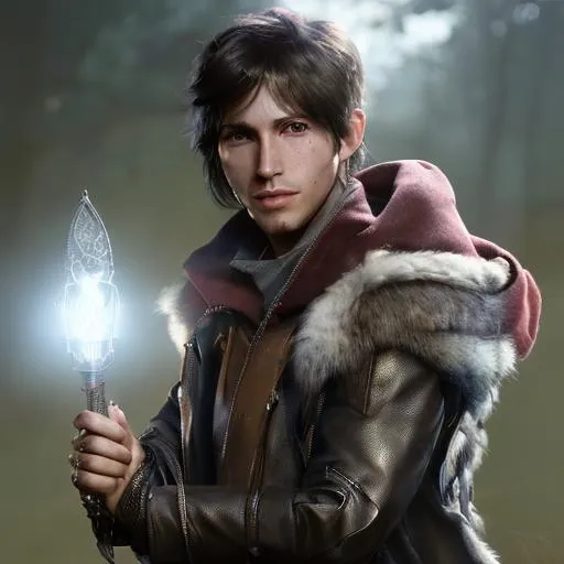 Prompt: Male Fairy Wizard, fantasy, photorealism, detailed face, handsome facial features, powerful, magical