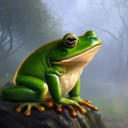 Prompt: epic professional digital portrait art of a smiling anthropomorphic frog on a morning stroll along the misty moors, best on artstation, cgsociety, wlop, Behance, pixiv, astonishing, impressive, outstanding, epic, cinematic, stunning, gorgeous, concept artwork, much detail, much wow, masterpiece.