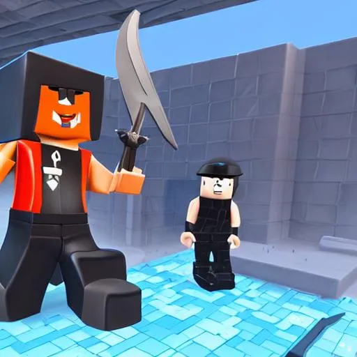 roblox noob with sword killing a fancy roblox noob