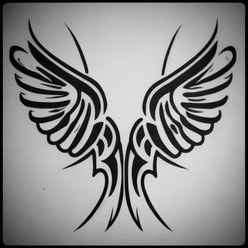 Wings Tattoo In Tribal Art Style. Angel Wings Royalty Free SVG, Cliparts,  Vectors, and Stock Illustration. Image 76221607.