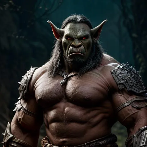 Prompt: Male, Orc, Muscle, whole body, full armor, highly quality, intricate, highly detailed, digital painting, sharp focus, cinematic lighting, illustration, sharp focus, cinematic lighting, illustration, deep color