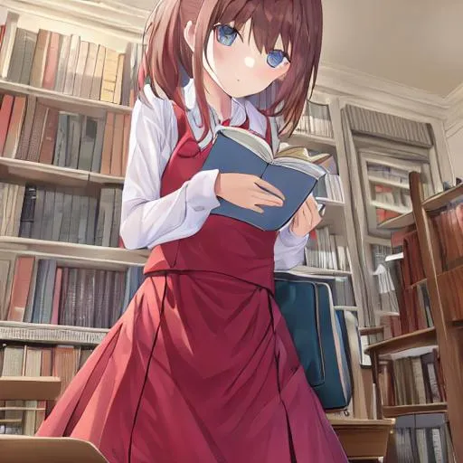 Prompt: girl with book
