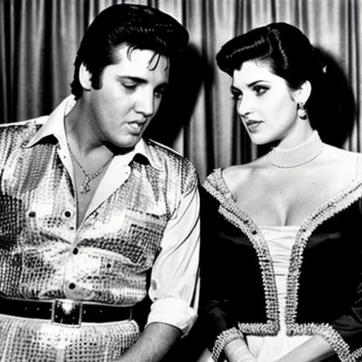 Prompt: Elvis Presley with Queen
