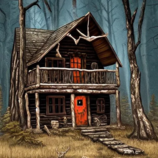 Prompt: Evil Dead Cabin