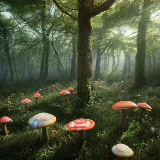 Prompt: trippy, psychedelic, mushroom, colorful, LSD, trip, ultra realistic, photo realsitic, octane render 8k