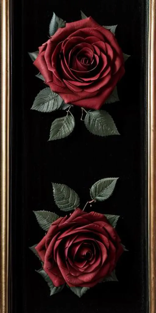 Prompt: antique paper, long-stemmed black roses, edging, border, corner borders, Victorian, parchment, dark