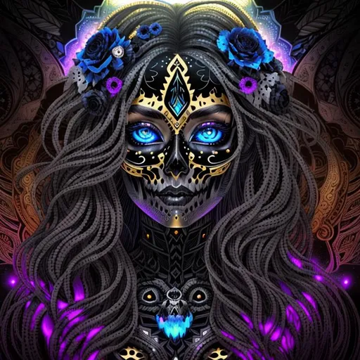 Prompt: dark, Epic, Beautiful, Plasma {Liquid}Skull gold silver black, big dreamy eyes, beautiful intricately-colored, symmetrical, Beautiful and Gorgeous, hyper realistic, expansive psychedelic background, hyper realistic, 64K --s99500