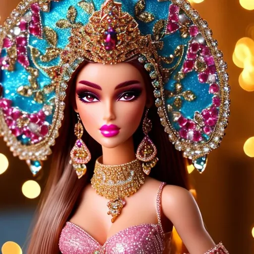 Prompt: Highest quality picture of a very detailed Turkish  
Barbie princess