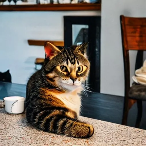 Prompt: A cat sitting on the table
