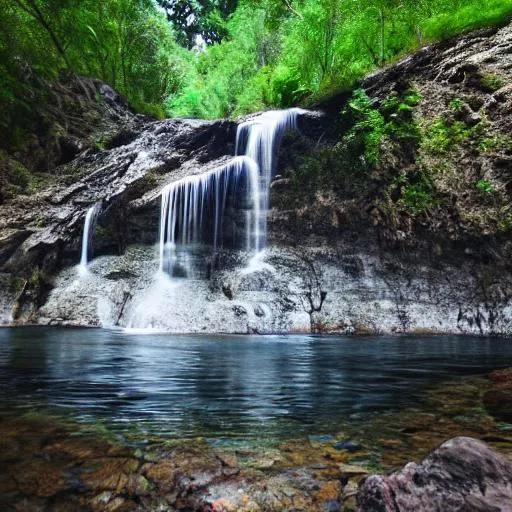 Prompt: A realistic natural place water maountain