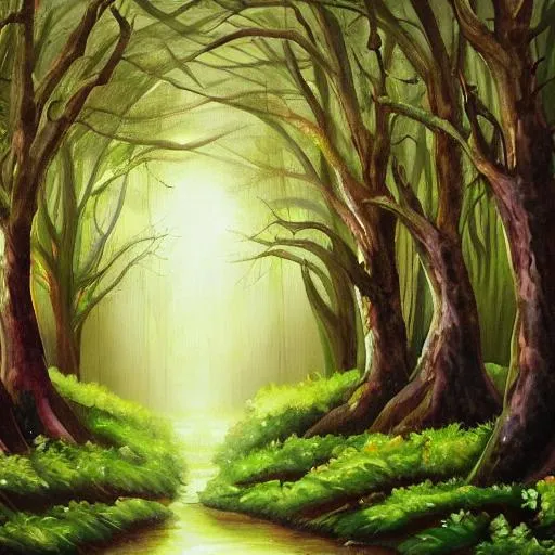 Prompt: magical forest painting
