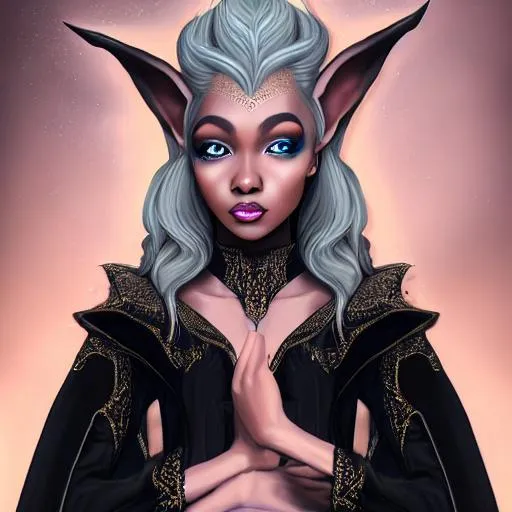 Prompt: show hyperdetailed mage elven Black woman, tuxedo, suit, gloves, blonde, Oil painting, Chiaroscuro, landscape, UHD, 8K, highly detailed, panned out view of the character, visible full body,beautiful blush on her cheek smiling face tears coming from her eyes, close arm, light particles scaltering around, pale skins, random colorfull uniqe background, juicy, Splash art, epic Instagram, artstation, hyperdetailed intricatelydetailed, unreal engine, fantastical, intricate detail, splash screen, complementary colors, 8k, heavy strokes, splash arts, full height, full body, photograph nikon 50mm f3.5