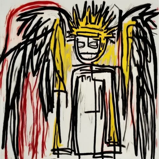 Prompt: Angel drawn by Basquiat