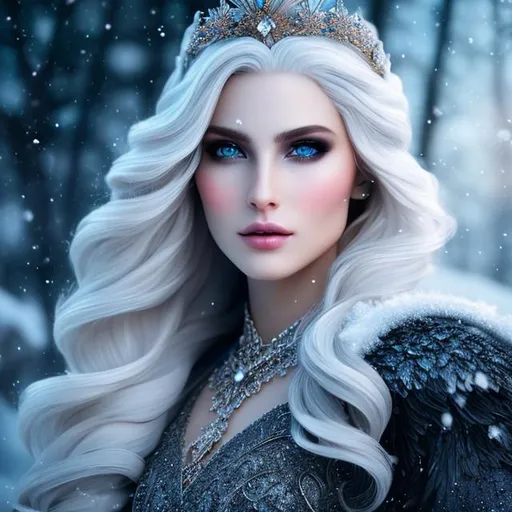 Prompt: create beautiful fictional female winter princes during night, extremely, detailed environment, detailed background, intricate, detailed skin, natural colors , professionally color graded, photorealism, 8k, moody lighting


