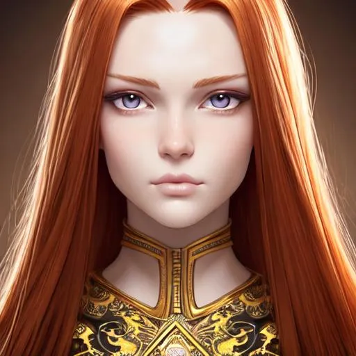 Prompt: All: Full-body detailed masterpiece, high resolution, fully rendered, quality upscaled image, perfect composition, detailed unique pose, anatomically correct, accurate bodily proportions, stylized, full HD render, 8k, digital painting. Hair: Detailed very straight plus thick plus shining ginger hair. Face: Detailed shining symmetrical narrow eyes with white sclera plus cerulean blue irises plus medium round black pupils at half opacity plush top half of iris covered by ultra-dark shadows plus stylized fan-shaped eyelashes, round face plus rosy red cheeks plus detailed accurate mature adult facial proportions, bridge of nose is represented by a line, upper lip represented by shading plus lower lip visible plus plump lips plus crimson lipstick plus elven ears. Body: Detailed accurate mature adult bodily proportions plus pear body type. Skin: Detailed complex smooth soft extremely fair skin. Wearing: Color palette of clothing is emerald green plus silver plus beige, complex detailed large flowing hooded cape, plus large hot pants plus heeled knee boots plus light brown wooden longbow  