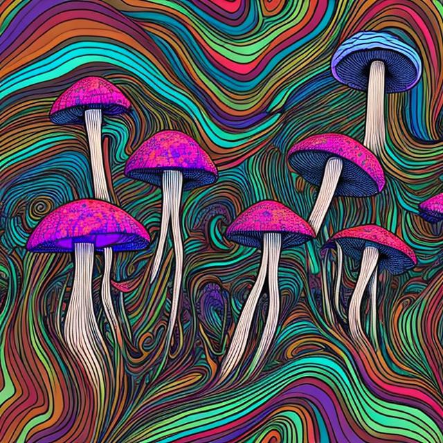 Magic mushrooms. Psychedelic hallucination. use lots...