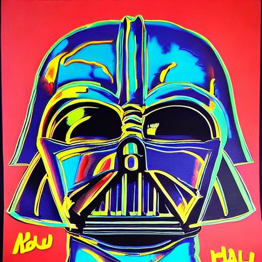 Andy Warhol-styled painting depicting Darth Vader, H... | OpenArt