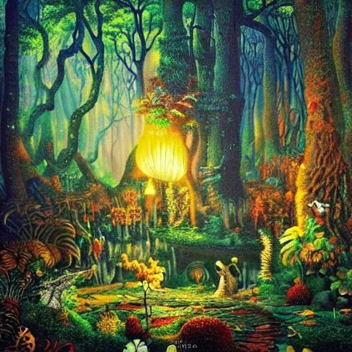 Enlightenment Forest. Bioluminescent. By Jacek yerka... | OpenArt