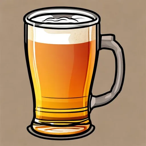 Prompt: Country style 
glass of beer as a flat drawing

