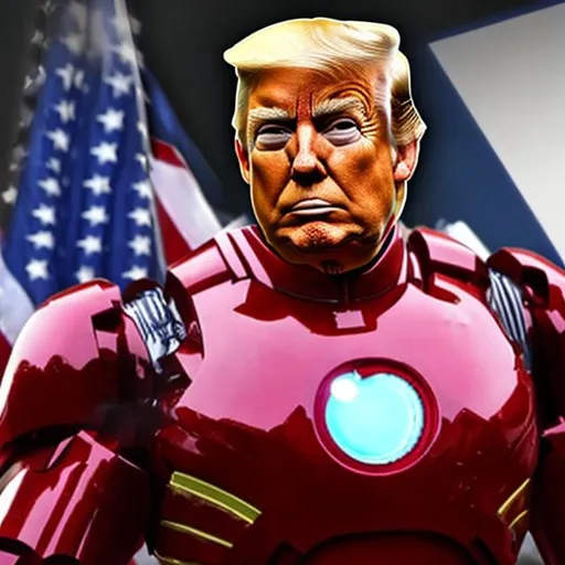 Prompt: trump in ironman suit
