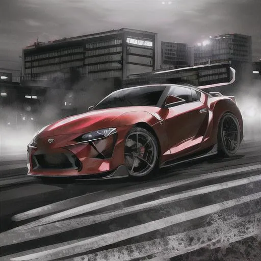 Prompt: Black Toyota Supra driving through hordes of zombies, 8k UHD, studio photography, high quality, high detail, stunning lighting