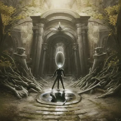 Prompt: A fallen angel steps with his feet trough a portal to another world.  Photorealistic. Hyperrealistic