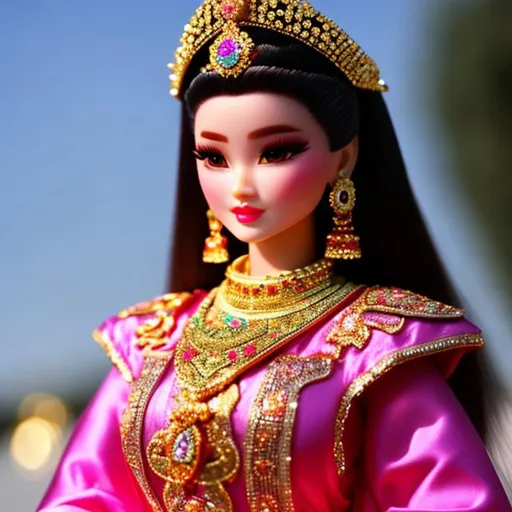 Prompt: Highest quality picture of a very detailed mongolian Barbie princess