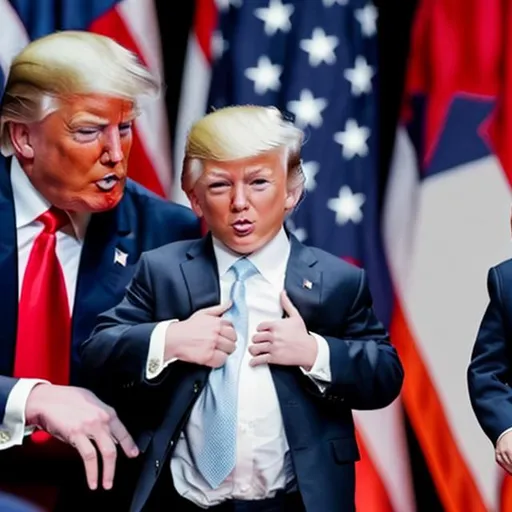 Prompt: donald trump and his best friend little trump