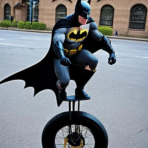 Prompt: batman on a unicycle