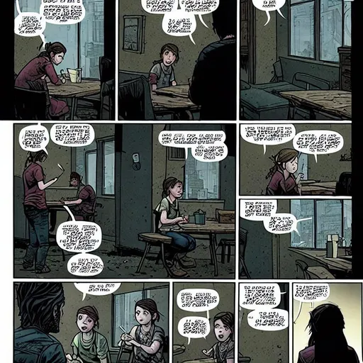 The last of us comics 4k, ellie in DC-style panels