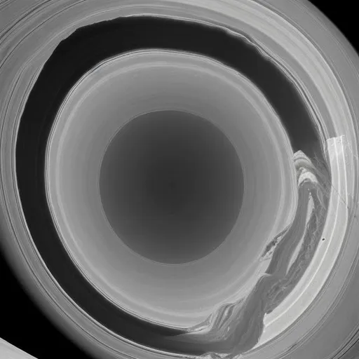 Prompt: point of view inside the rings of saturn