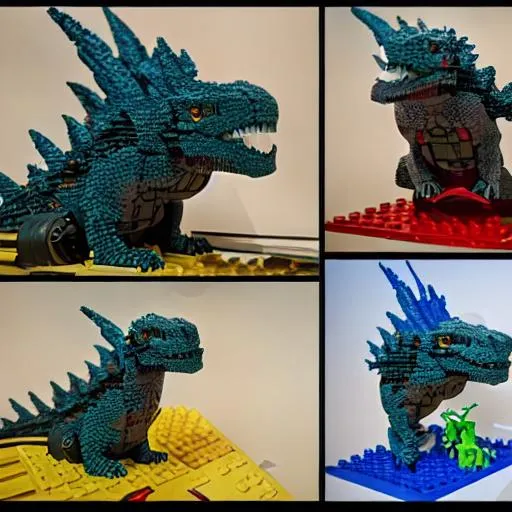 Prompt: godzilla lego