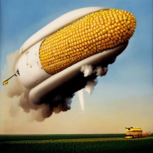 Prompt: The Hindenburg as corn