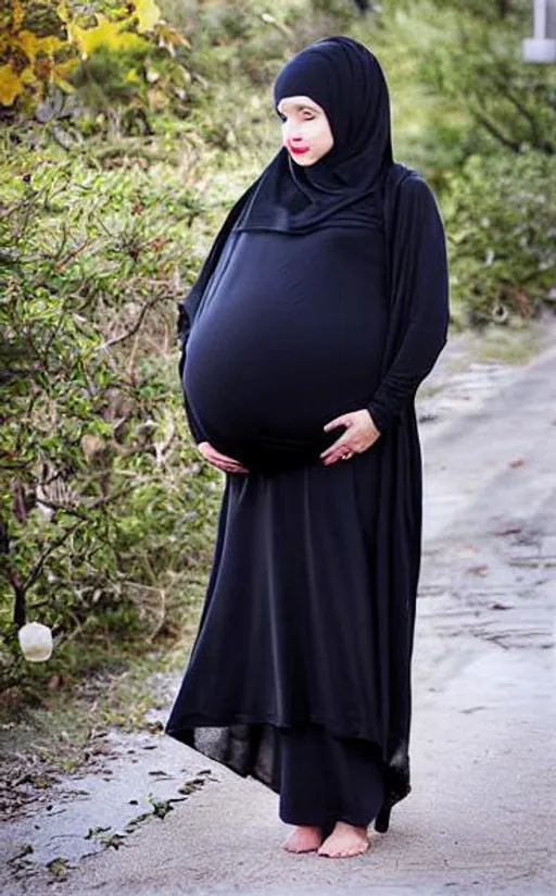 Pregnant Woman Hijab Openart