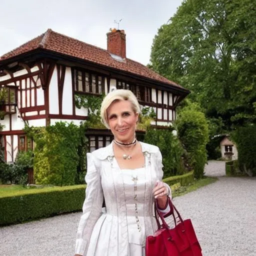 Prompt: Anne is an attractive 42 year old European merchant woman. She lives in a Tudor style house.