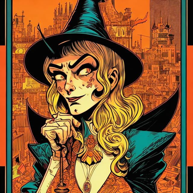 Retro comic style artwork, highly detailed {witch, b... | OpenArt