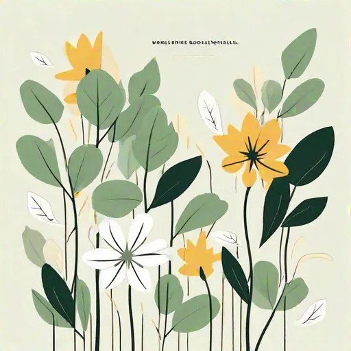 Prompt: a minimalistic botanical illustrated vector art background for an inspiring quote instagram post